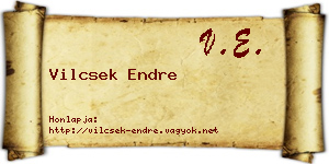 Vilcsek Endre névjegykártya